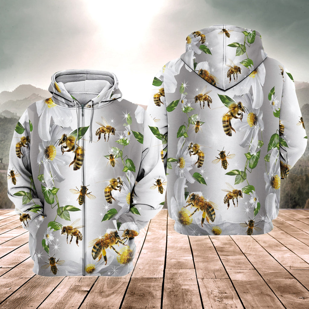 Honey Bee Daisy All Over Printed Unisex Shirt