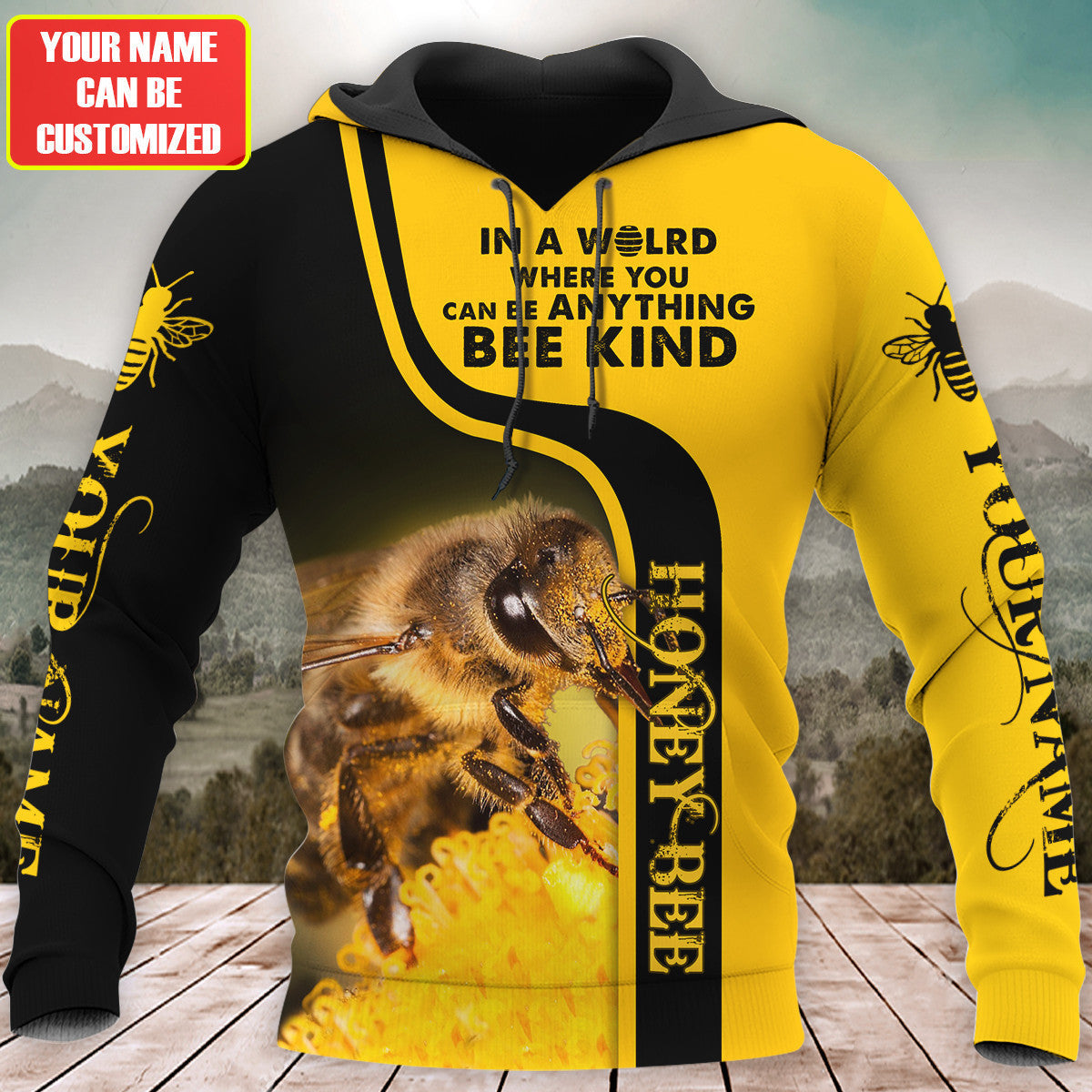 Personalized Name Bee Kind All Over Printed Unisex Shirt