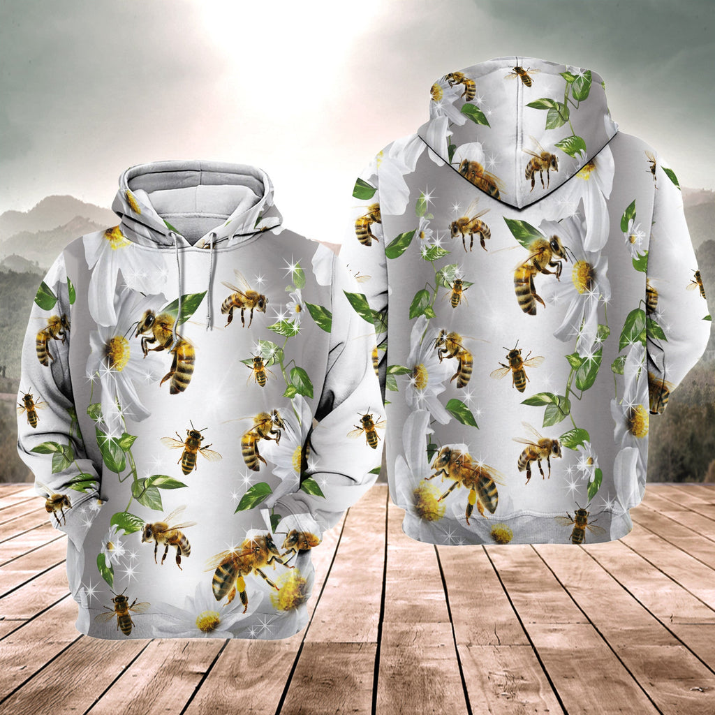 Honey Bee Daisy All Over Printed Unisex Shirt