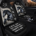 Personalized Name - Get in Sit down Shut up Hold on AK67 - Horse Car Seat Covers With Leather Pattern Print Universal Fit Set 2