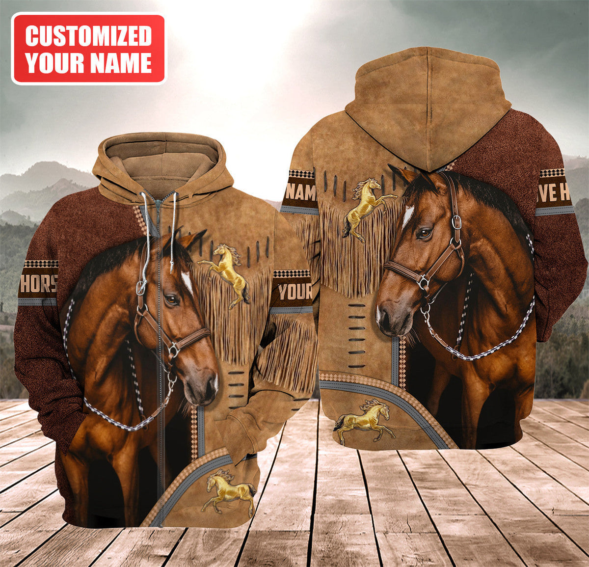 Personalized Name Love Horse Q4 All Over Printed Unisex Shirt