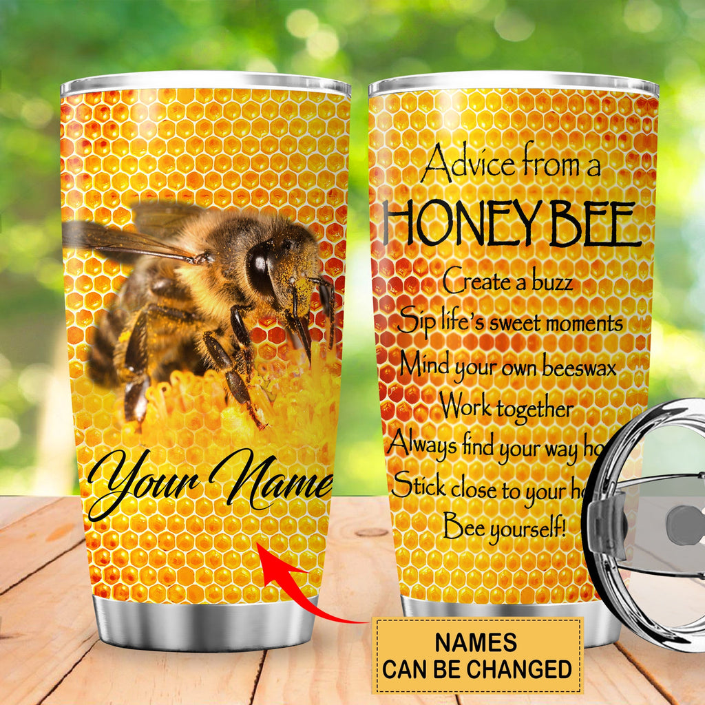 Personalized Name Honey Bee Q2 Tumbler 20oz 30oz Cup Q170603