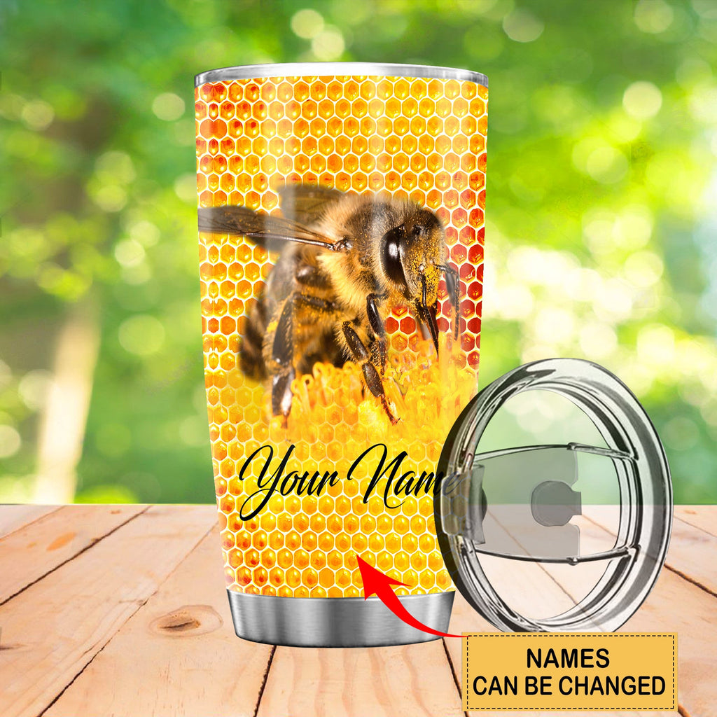 Personalized Name Honey Bee Q2 Tumbler 20oz 30oz Cup Q170603