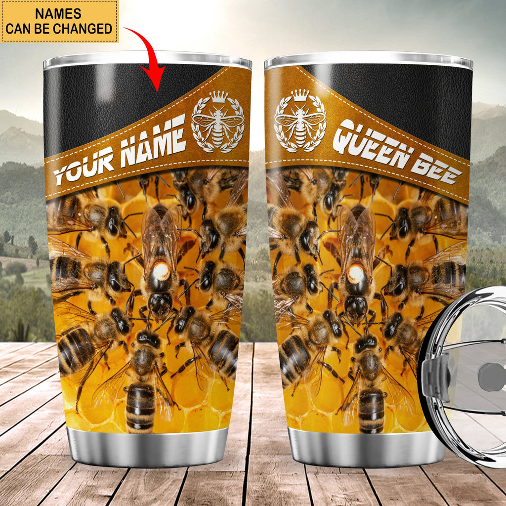 Personalized Name Queen Bee Tumbler 20oz 30oz Cup