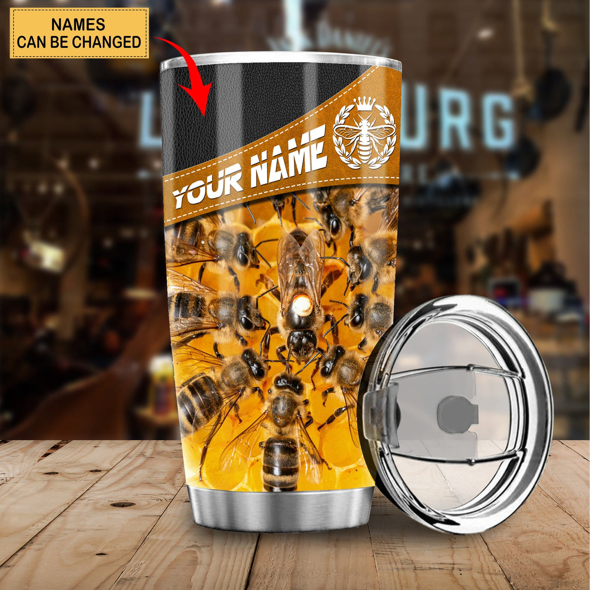 Personalized Name Queen Bee Tumbler 20oz 30oz Cup