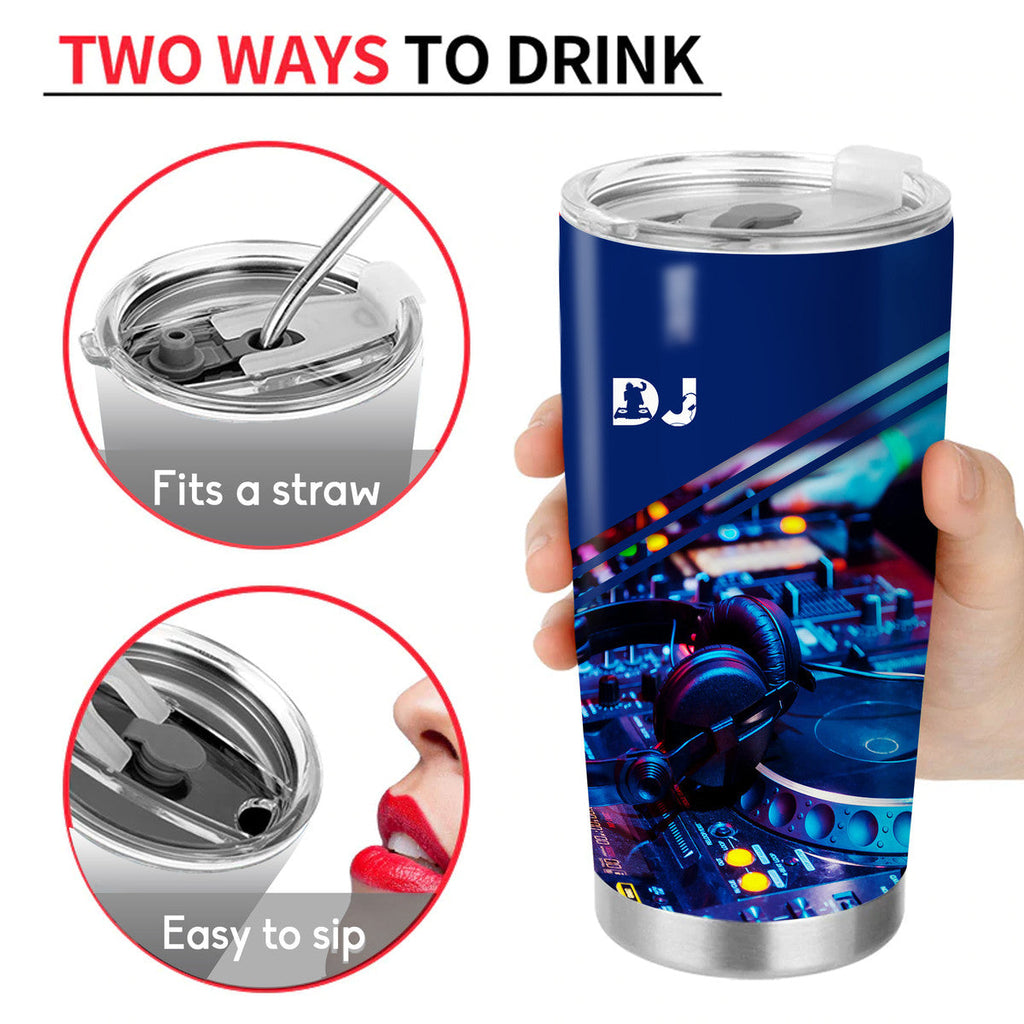 Personalized Name Disc Jockey Q4 Tumbler 20oz 30oz Cup