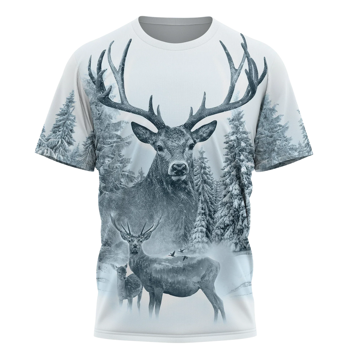 Deer Winter Pattern All Over Printed Unisex Shirt