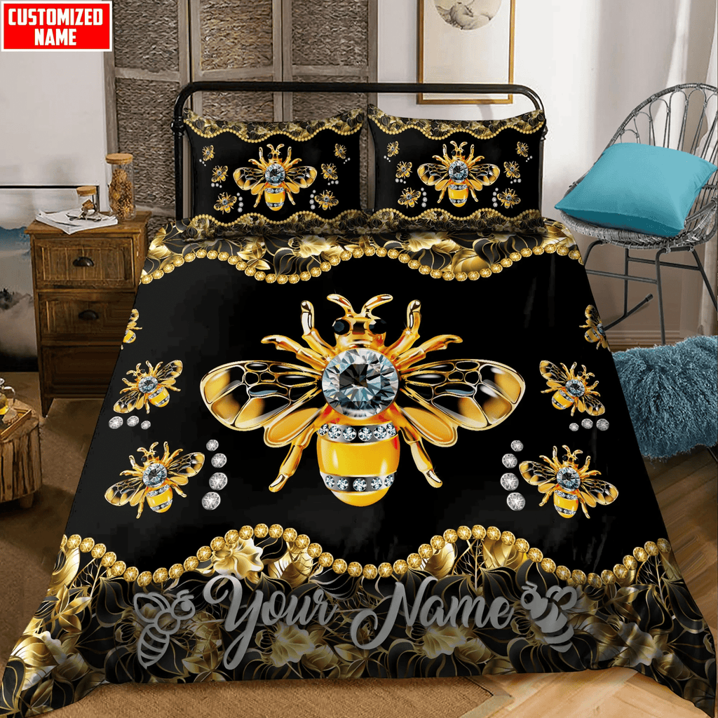Personalized Name Bee 3D All Over Printed Bedding Set