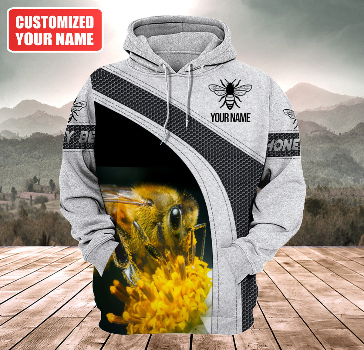 Personalized Name Honey Bee 5 All Over Printed Unisex Shirt Q090503