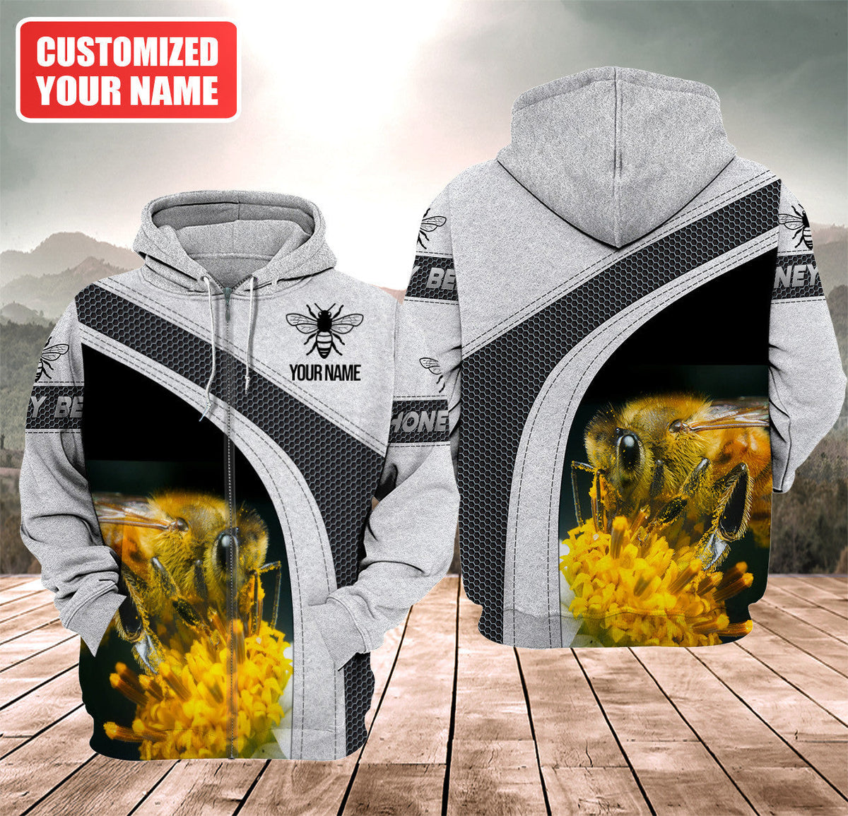 Personalized Name Honey Bee 5 All Over Printed Unisex Shirt Q090503