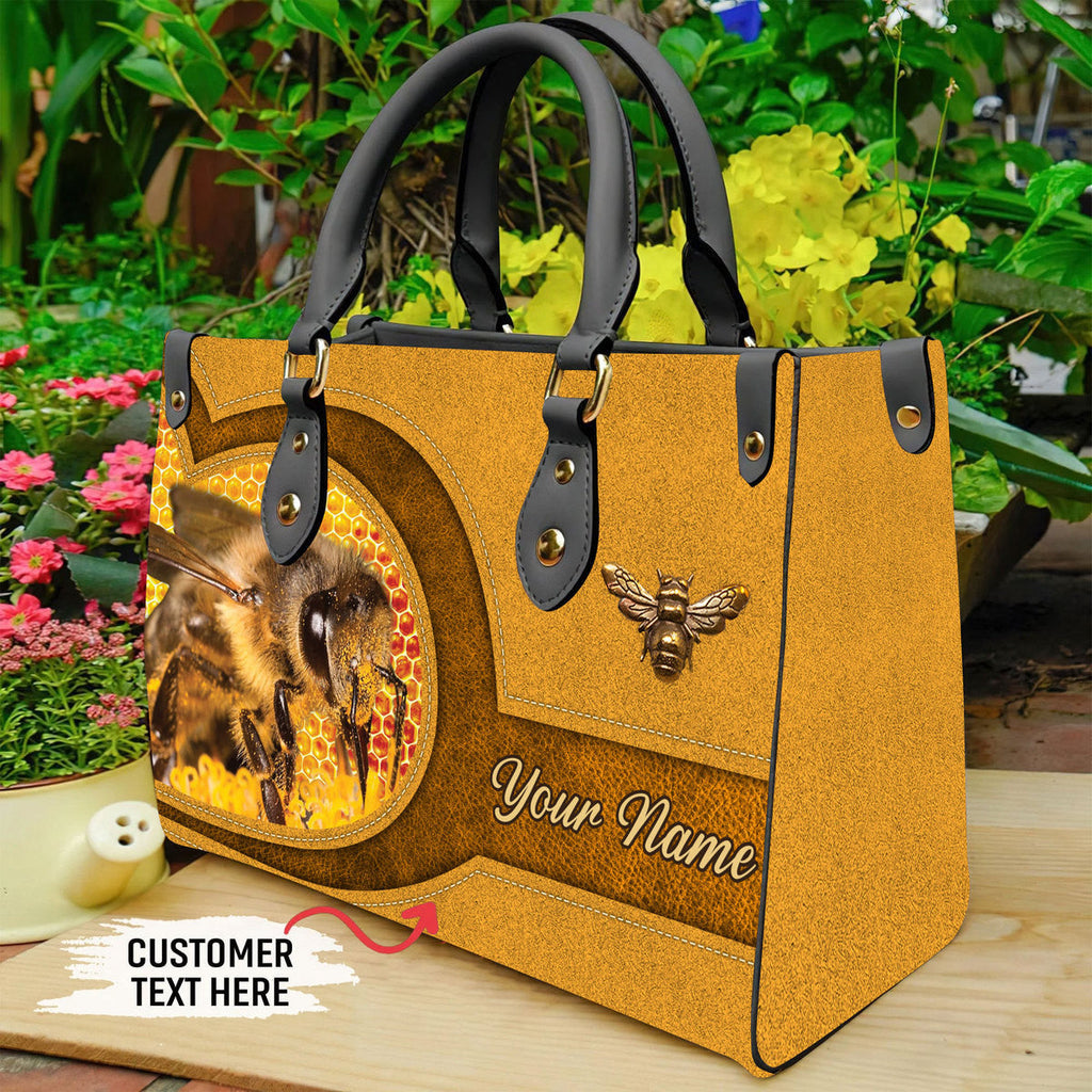 Honey Bee Personalized Leather Handbag Q260504