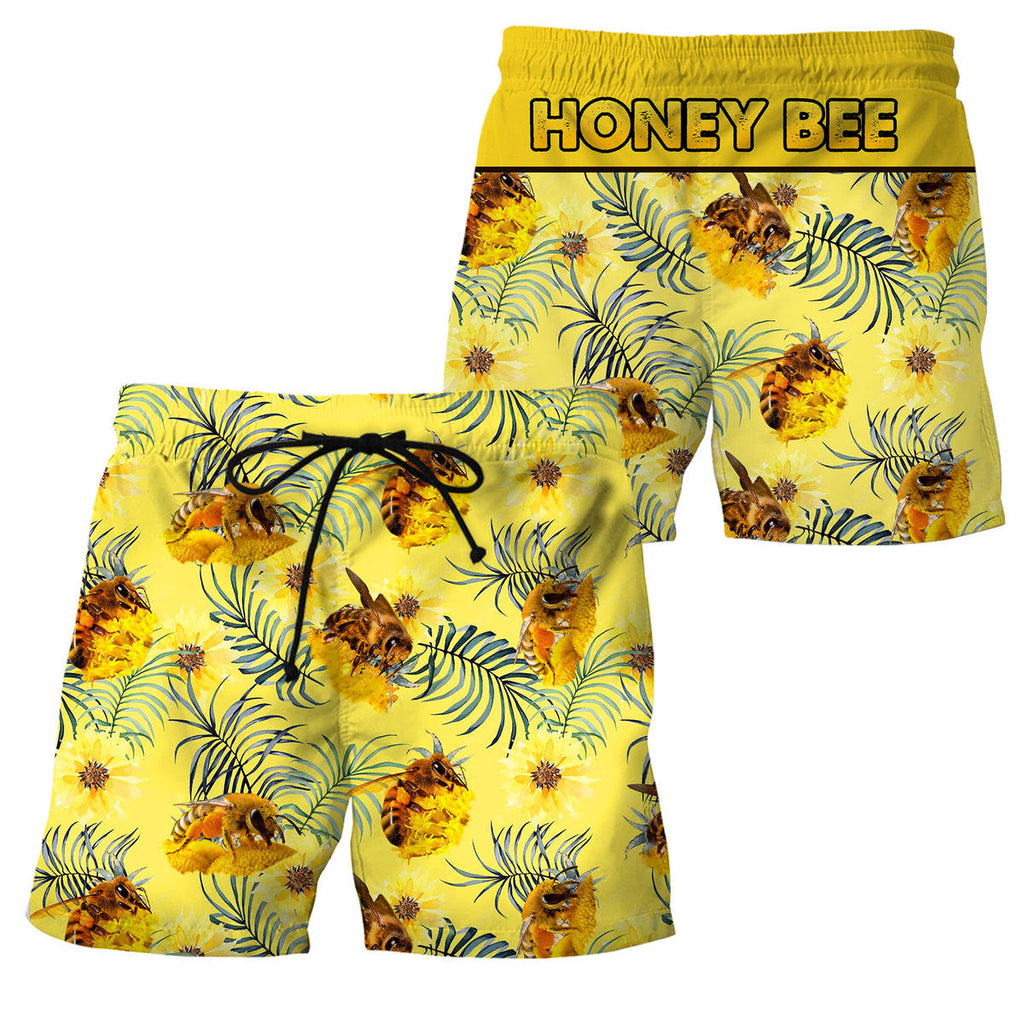 Personalized Honey Bee Tropical Hawaii Shirt Beach Short Q300504