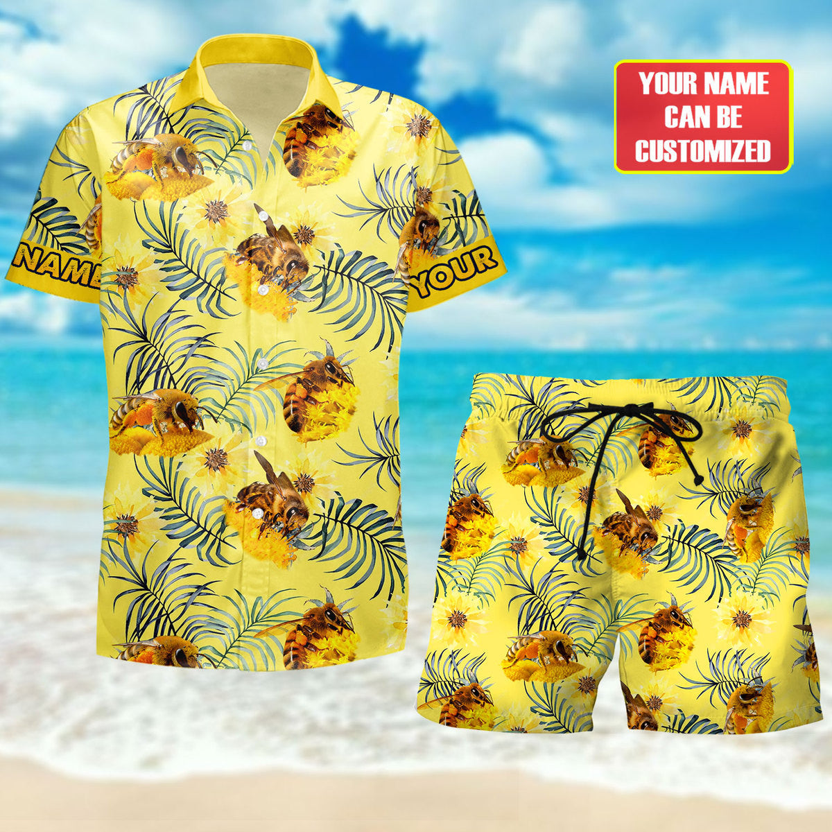 Personalized Honey Bee Tropical Hawaii Shirt Beach Short Q300504