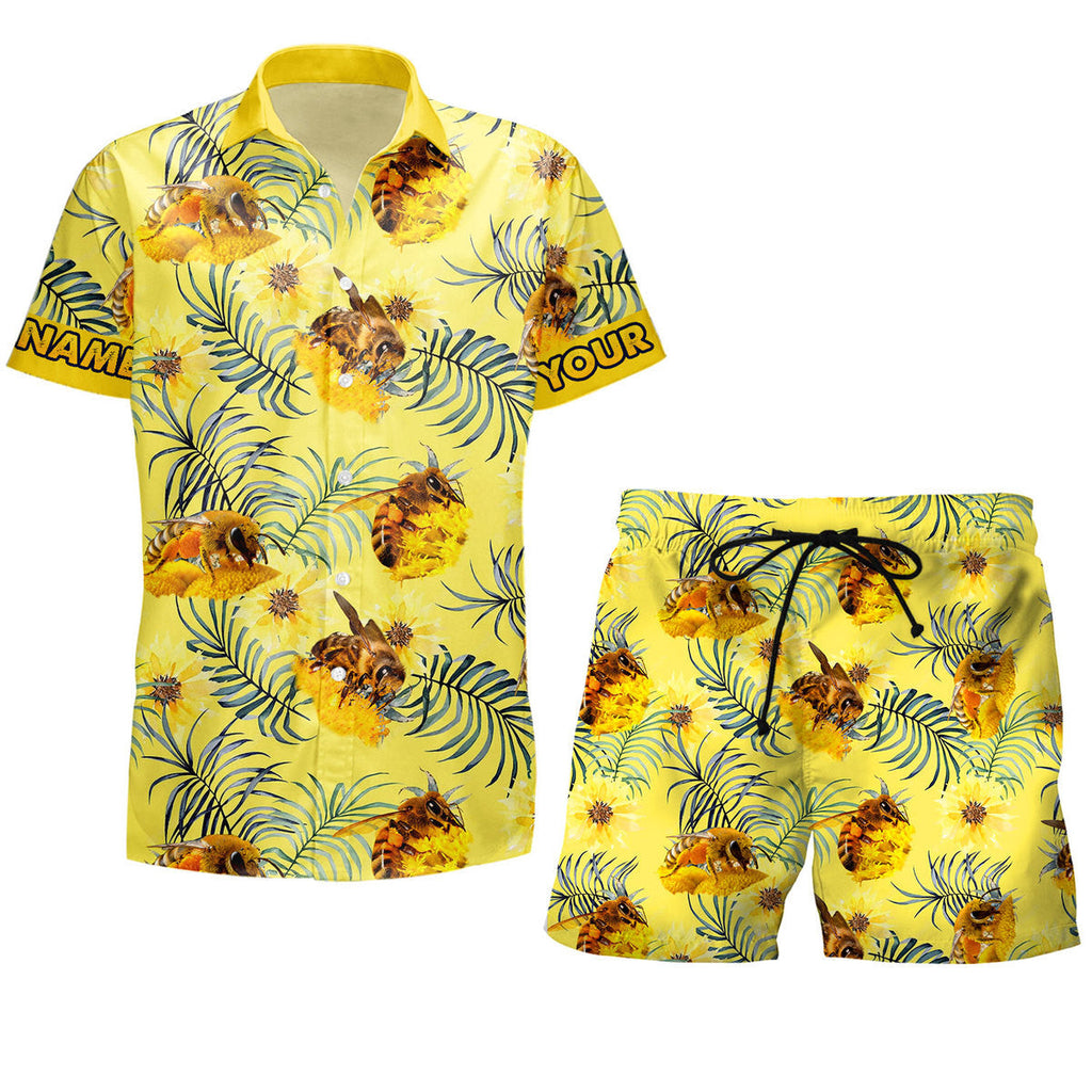Personalized Honey Bee Tropical Hawaii Shirt Beach Short Q300504
