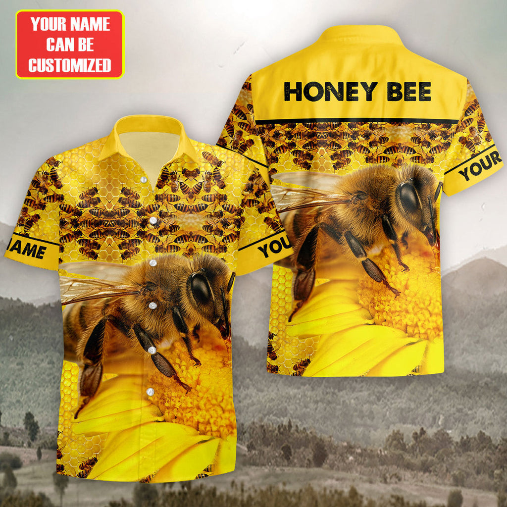 Personalized Honey Bee Flower Tropical Hawaii Shirt Beach Short Q150702