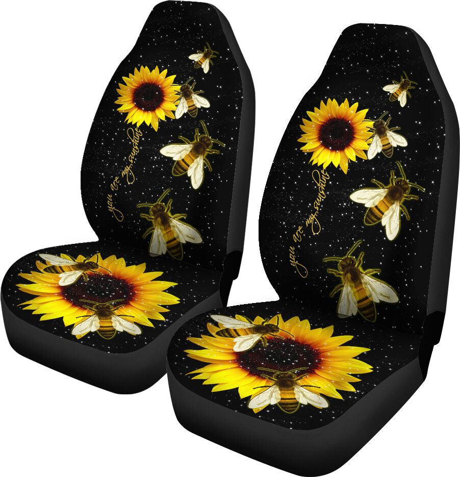 Honey Bee x Sunflower Car Seat Covers Universal Fit Set 2