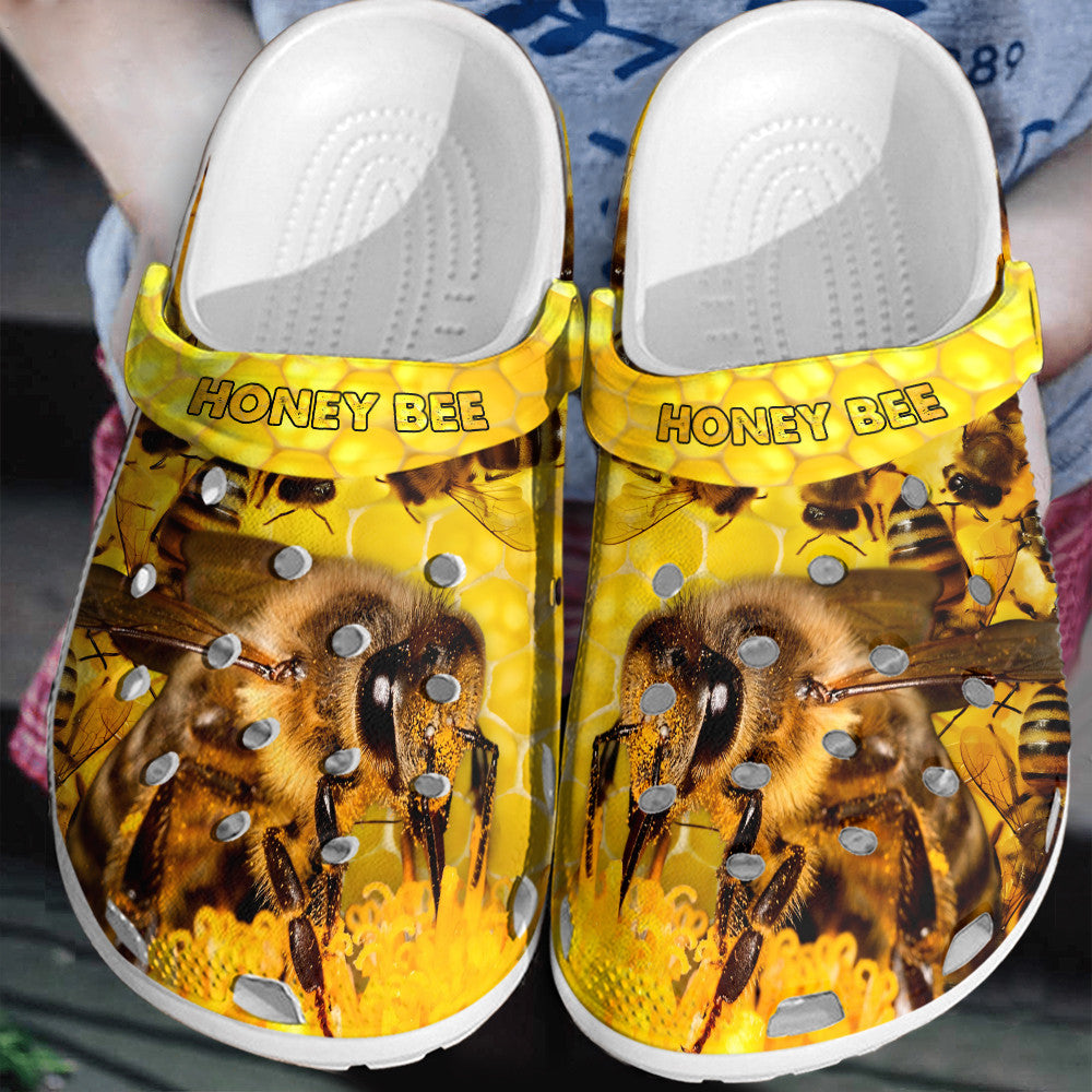 Honey Bee Pattern Clog Shoes Q230802