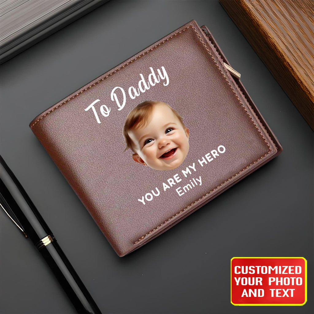 Customized Leather Wallet Gift , Father Day , Mother Day