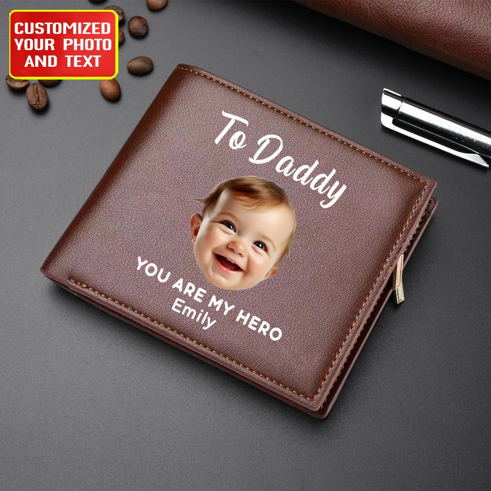 Customized Leather Wallet Gift , Father Day , Mother Day