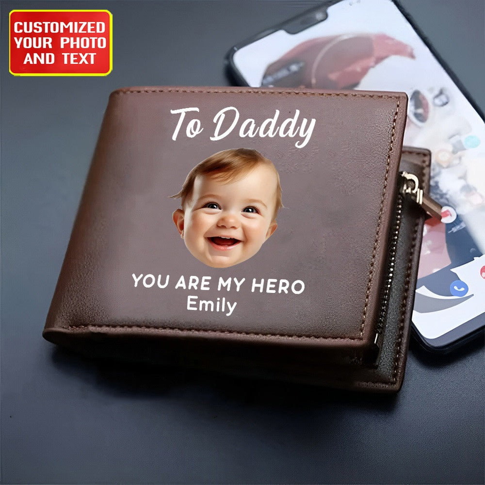 Customized Leather Wallet Gift , Father Day , Mother Day
