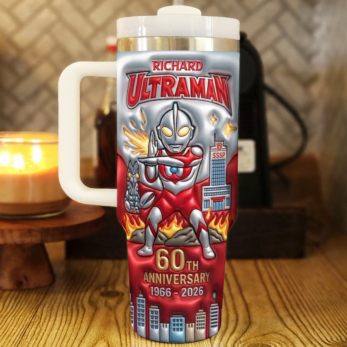 60th Anniversary Giant Hero Tumbler - Personalized Anniversary Gift