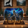 Wolf Dad and Kids Acrylic Plaque - Personalized Gifts For Dad