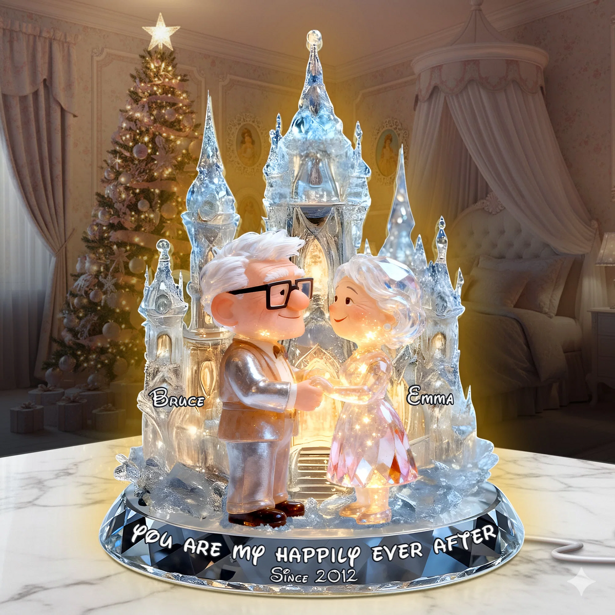 Shimmering Fairytail Couple Acrylic Light, Personalized Gifts For Couple