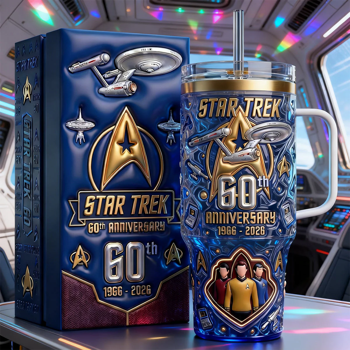 60th Anniversary Space Journey Tumbler - Personalized Anniversary Gifts