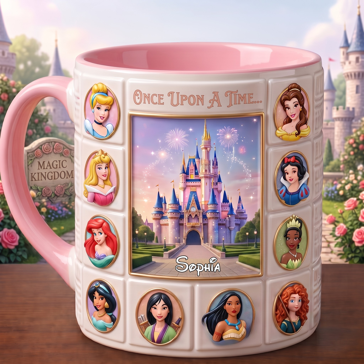 Personalized Magic Kingdom Princess Mug – Custom Name Castle Mug Gift