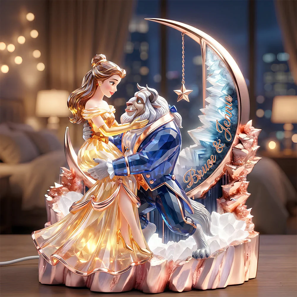 Crystal Moon Couple LED Acrylic Light, Personalized Gifts For Couple
