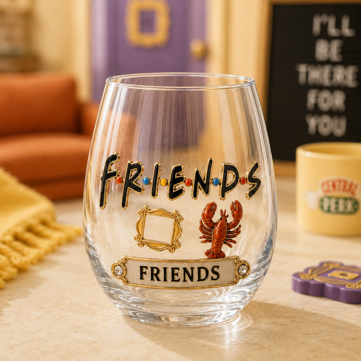 Central Coffeehouse Besties Whiskey Glass – New York Friendship Collector Gift