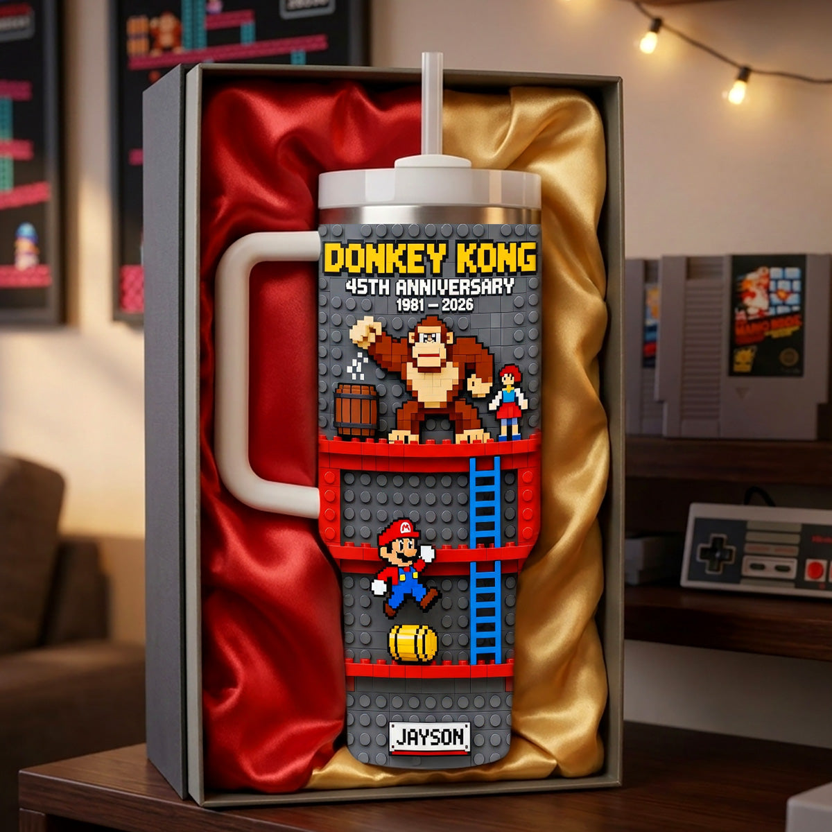 45th Anniversary Retro Game Tumbler - Personalized Gifts For Game Lovers