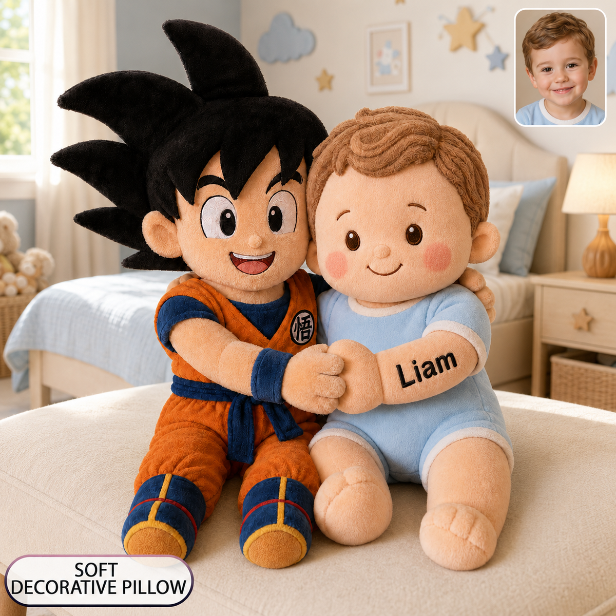 Anime Charater - Personalized Movie For Kids Premium Faux Fur Pillow