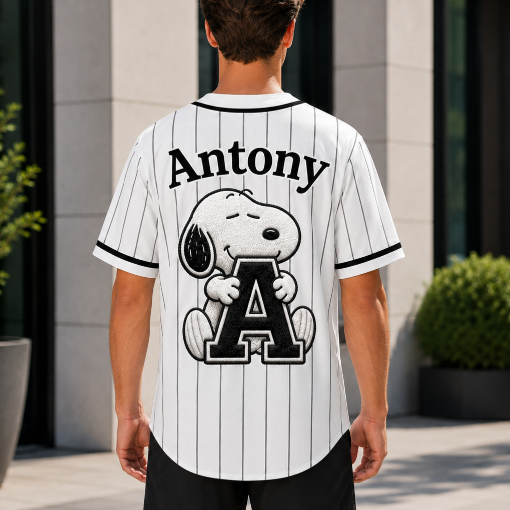 Personalized Comic Puppy Jersey - Custom Name Classic Baseball Jersey