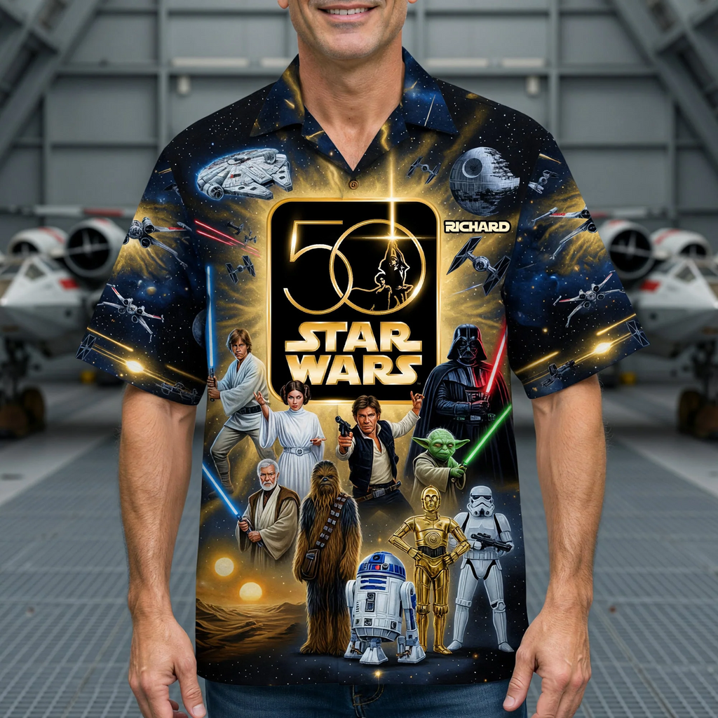 50 Years of Cosmic Adventure Hawaiian 3D Shirt - Personalized Gifts