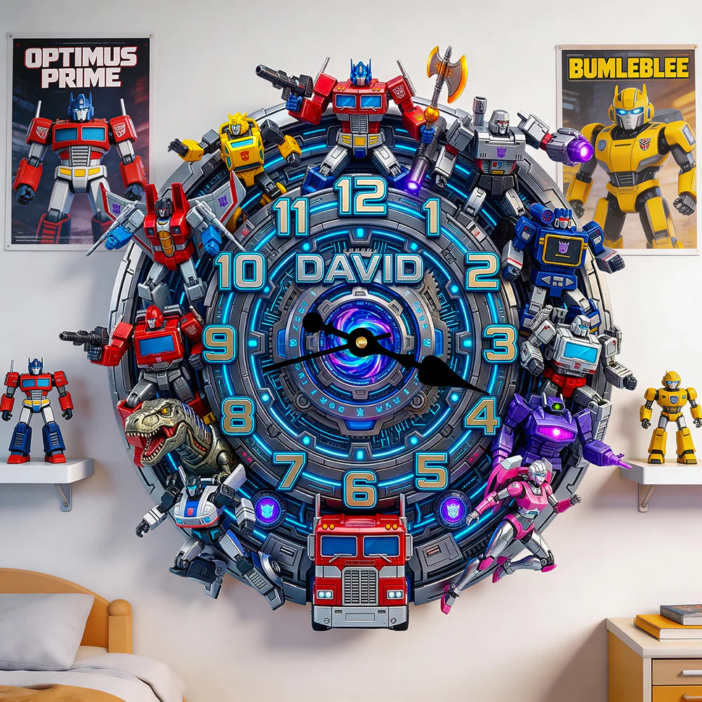 Futuristic Warrior Acrylic Hanging Wall Clock - Personalized Gifts