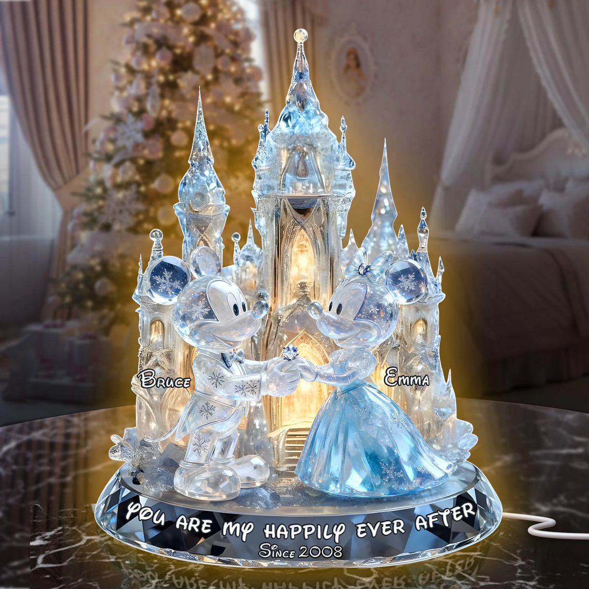 Shimmering Fairytail Couple Acrylic Light, Personalized Gifts For Couple