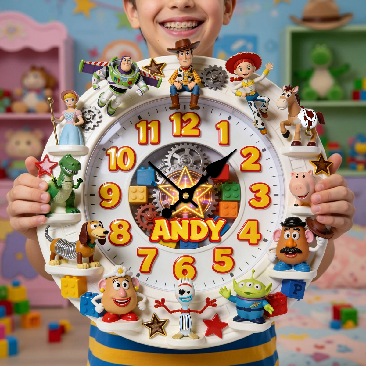 Adorable Characters Hanging Wall Clock - Personalized Gifts