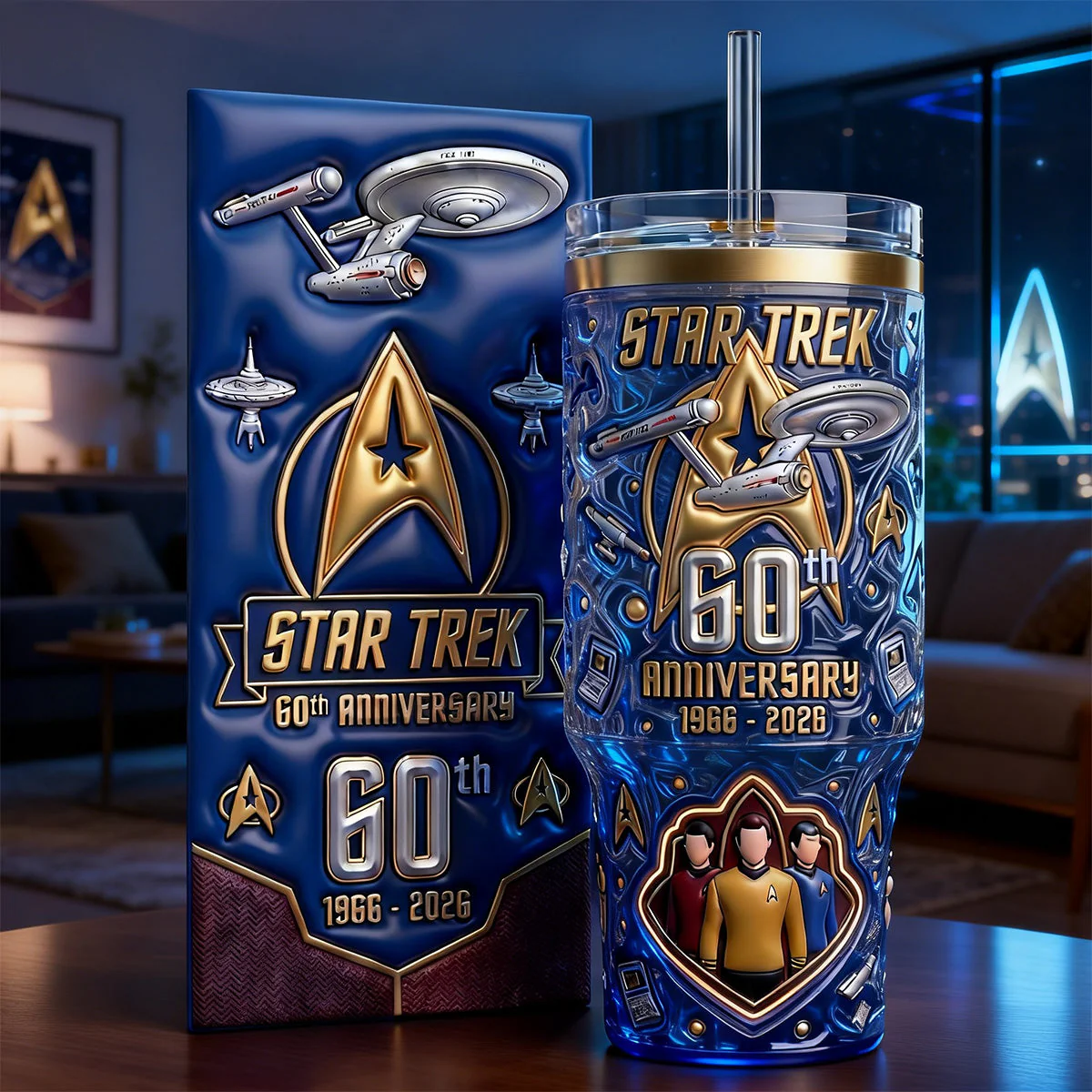60th Anniversary Space Journey Tumbler - Personalized Anniversary Gifts