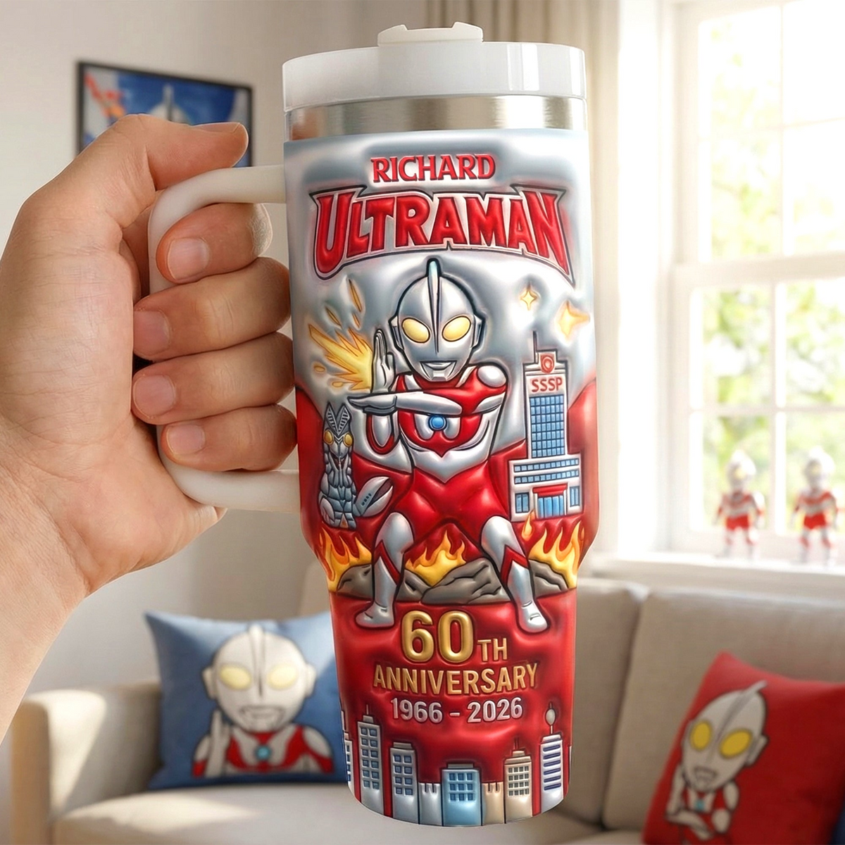 60th Anniversary Giant Hero Tumbler - Personalized Anniversary Gift