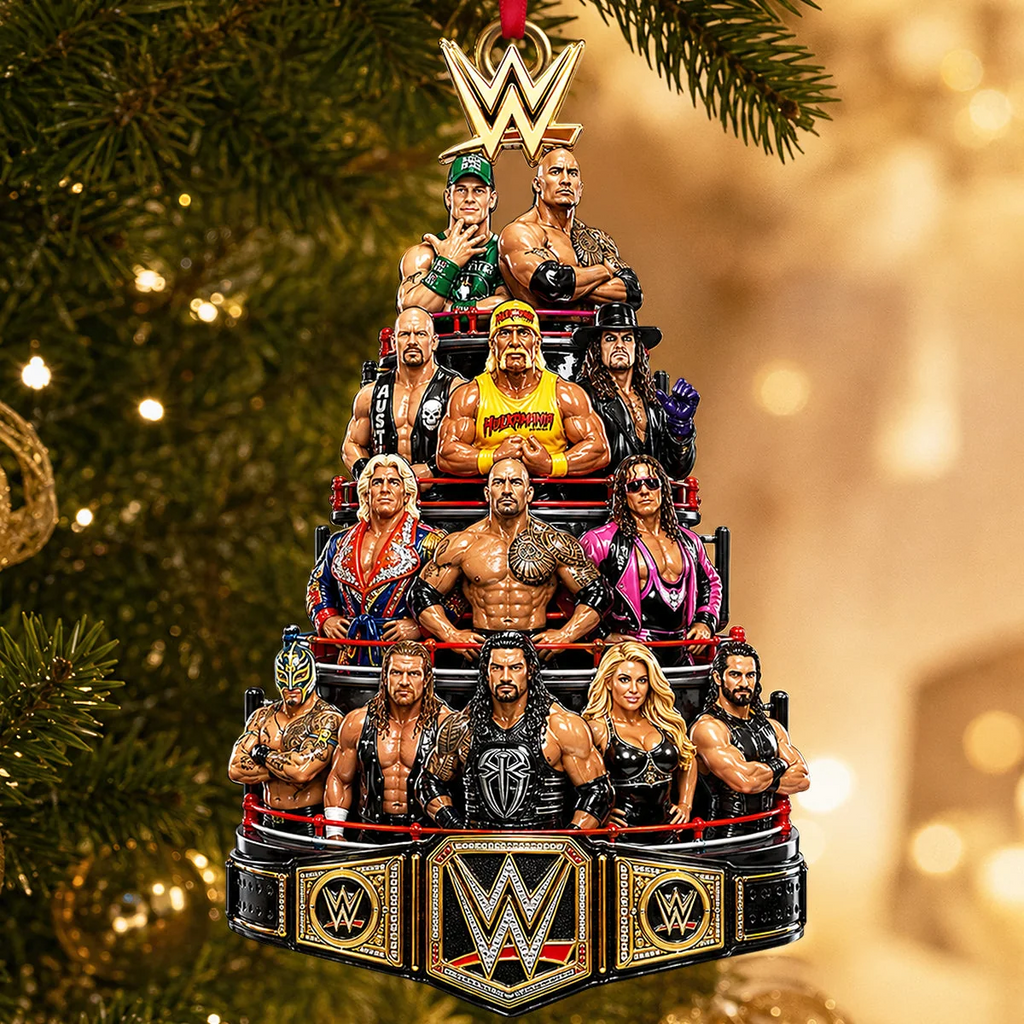 Legends Christmas Tree Acrylic Ornament, Personalized Gifts For Wrestling Lovers