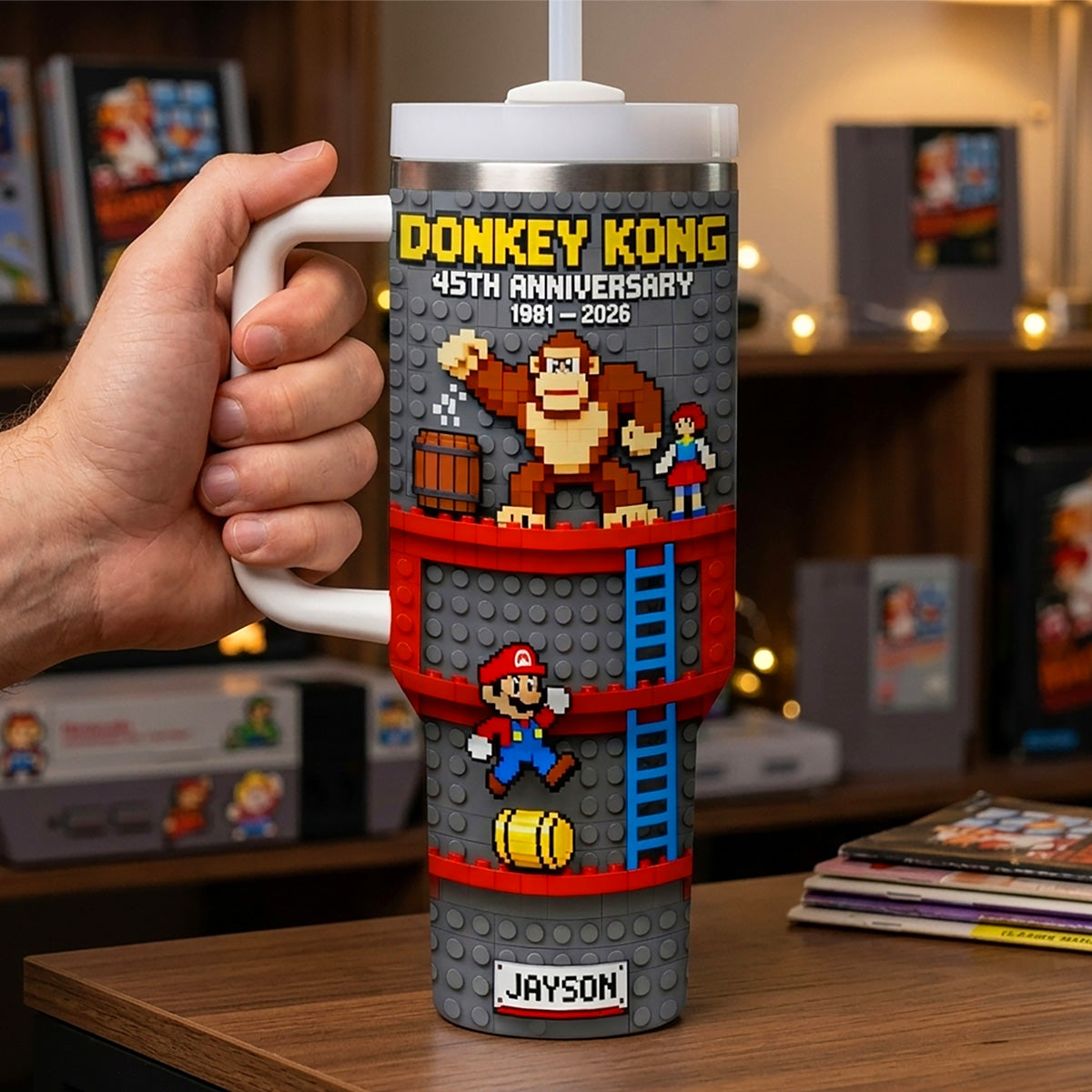 45th Anniversary Retro Game Tumbler - Personalized Gifts For Game Lovers