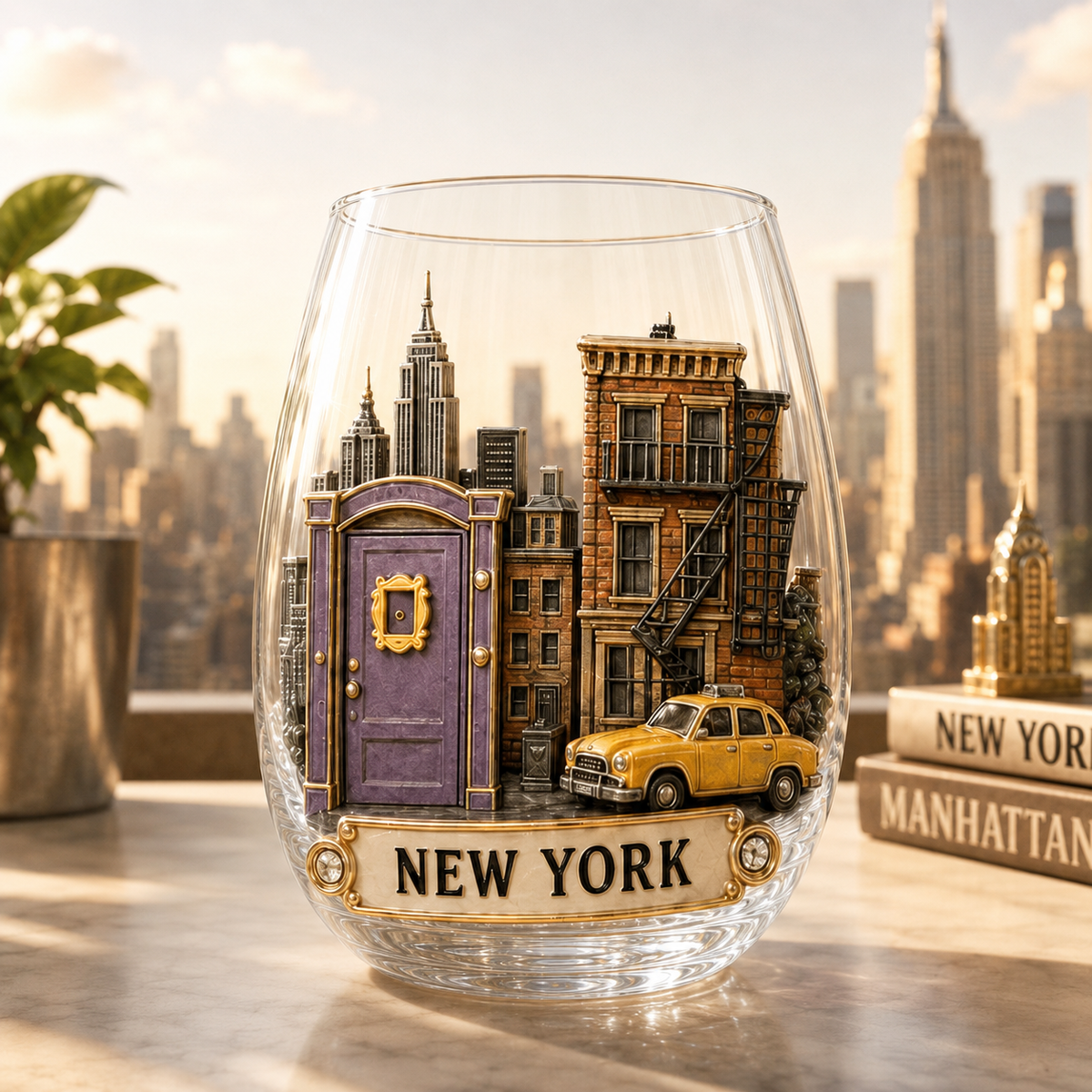 Central Coffeehouse Besties Whiskey Glass – New York Friendship Collector Gift