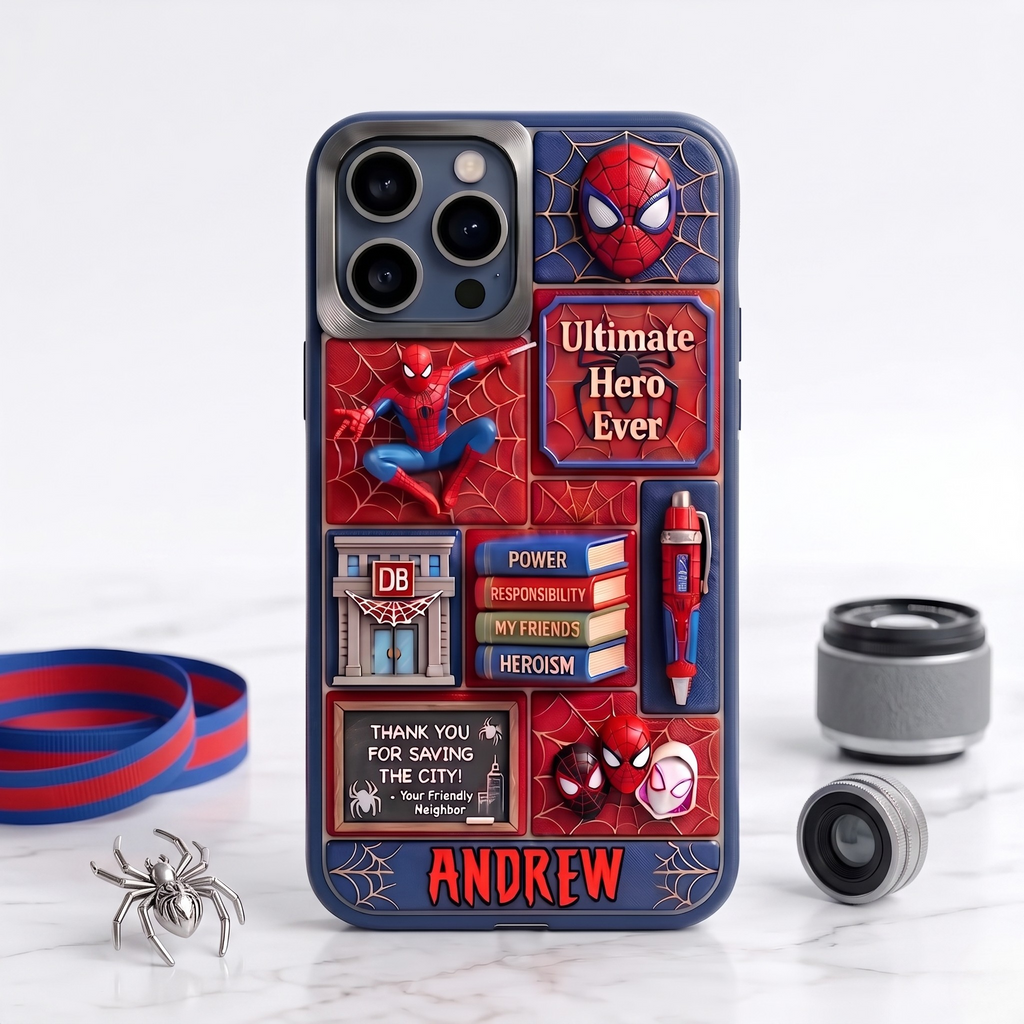 Personalized Spider Hero Phone Case - Superhero Back to School Gift