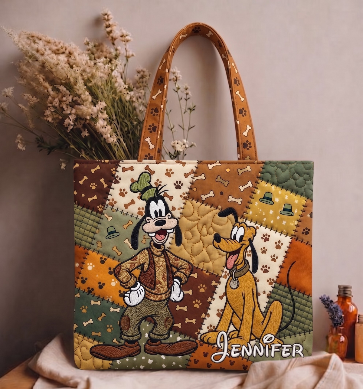 Classic Magic Mouse & Friends Bag - Personalized Quilted Tote Bag