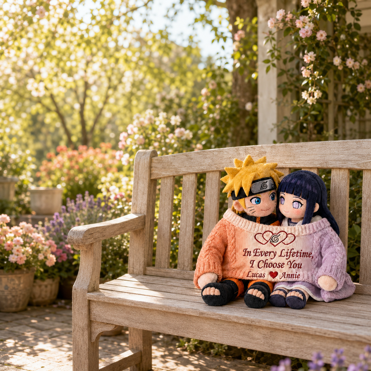 Ninja Couple - Personalized Mouse Faux Fur Shaped Pillow