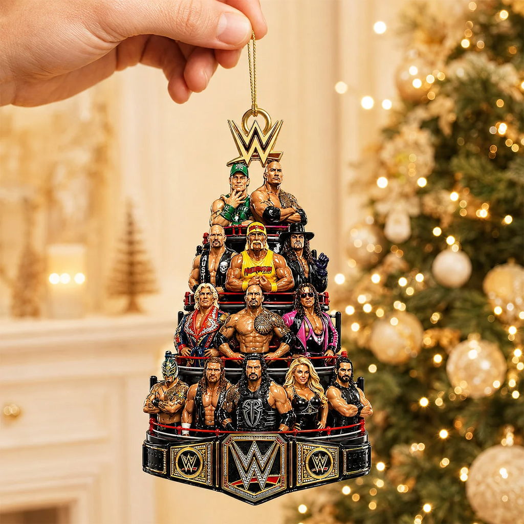 Legends Christmas Tree Acrylic Ornament, Personalized Gifts For Wrestling Lovers
