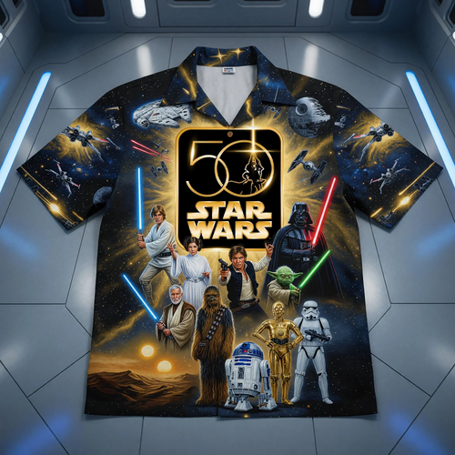 50 Years of Cosmic Adventure Hawaiian 3D Shirt - Personalized Gifts