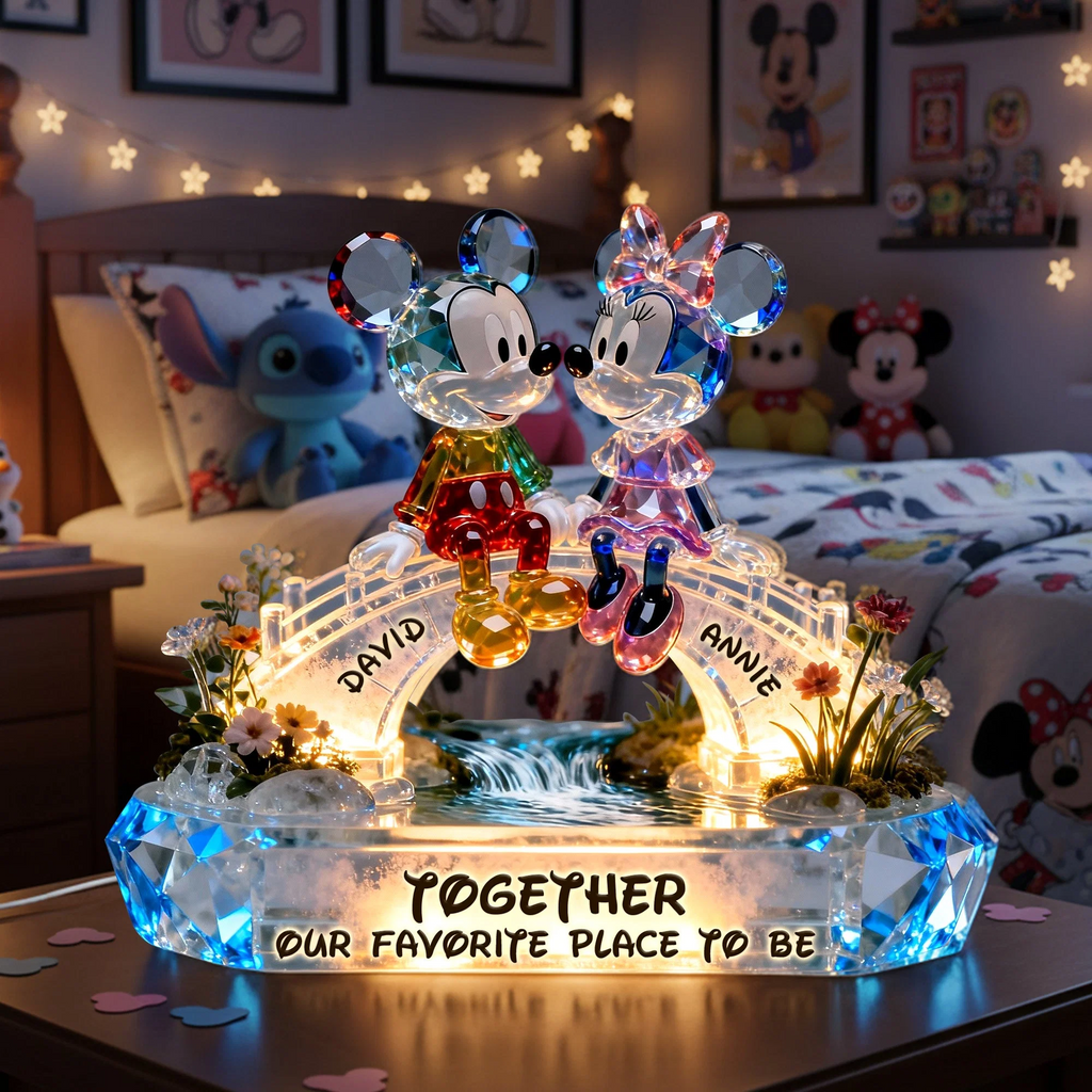 Romantic Couple - Personalized Mouse Acrylic LED Night Light