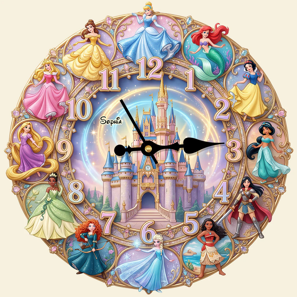 Personalized Gifts For Princess Fans Acrylic Hanging Wall Clock